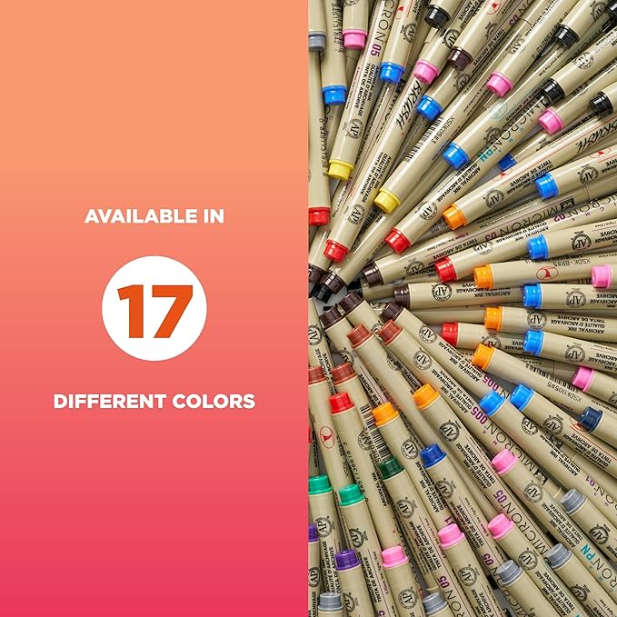 SAKURA Pigma Micron Fineliner Pens - Archival Black Ink Pens - for Writing, Drawing, or Journaling - Assorted Point Sizes - 10 Pack