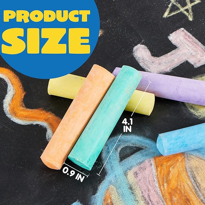 160 PCS Sidewalk Chalks Set Non-Toxic Washable Jumbo Chalk for Outdoor Art Play, Painting on Chalkboard, Blackboard and Playground