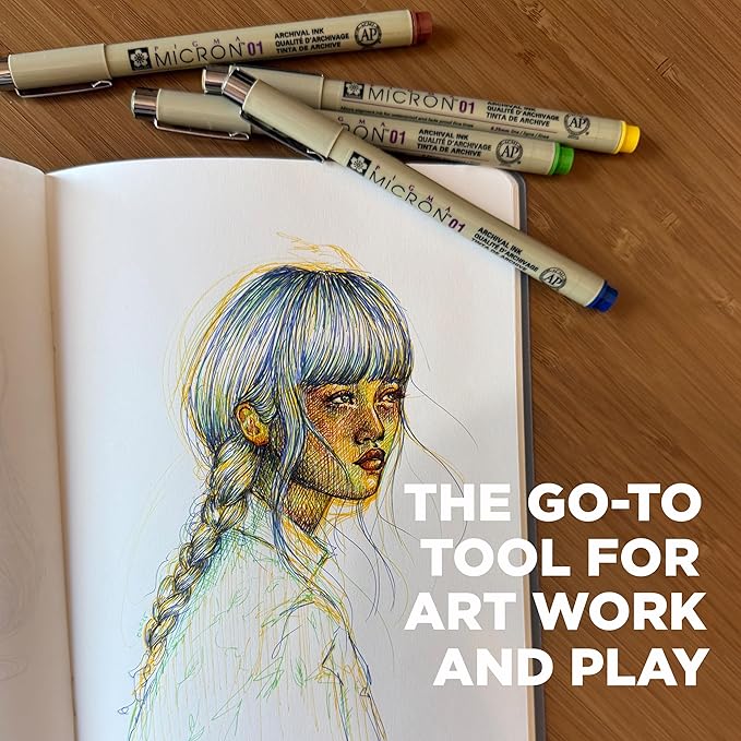 SAKURA Pigma Micron 01, Ass't Archival Colors 16 PK